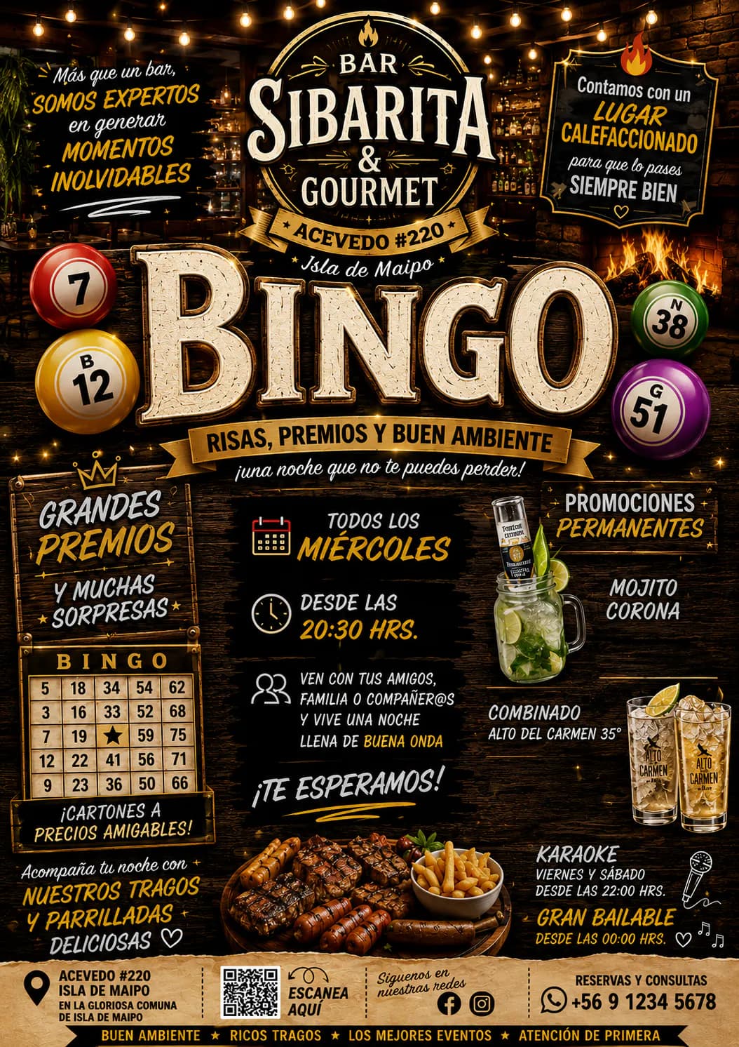 cartón de bingo